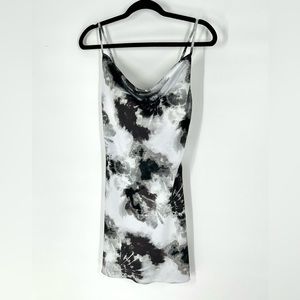Spaghetti strap, tie dye mini dress, black and grey.‎ Size 3 Juniors